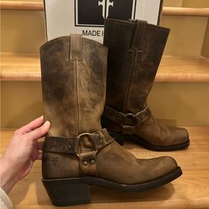 Frye Harness 12R Women's Boots Brown Leather (Size 8.5) NEW
